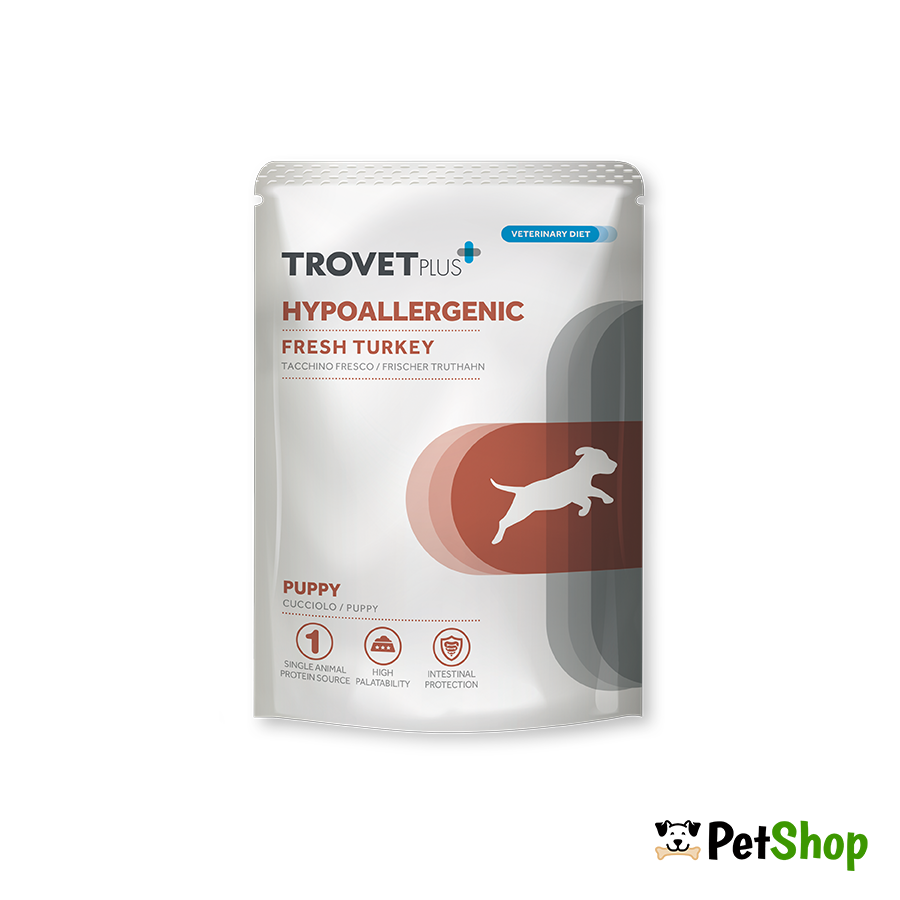 TROVET PLUS Pouch Hypoallergenic Dog Puppy Turkey